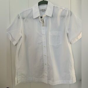 Madewell White Short Sleeve Button Down Shirt